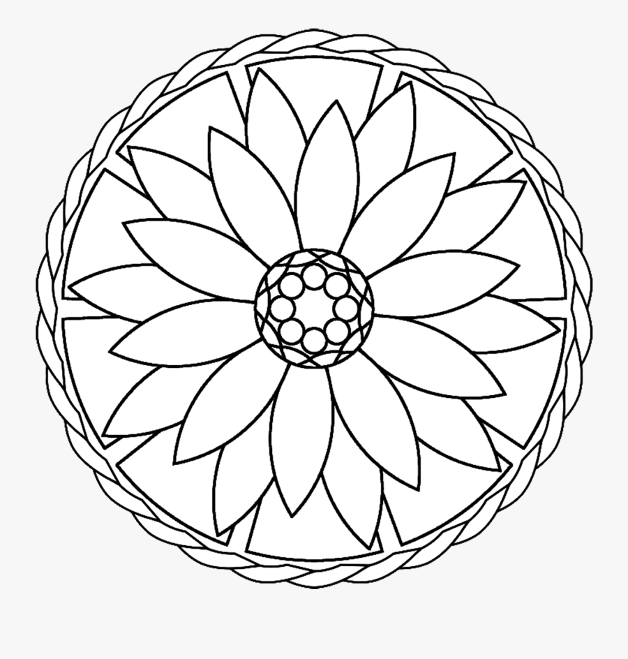 Drawing Mandala Easy - Art Therapy Coloring Pages Easy, Transparent Clipart