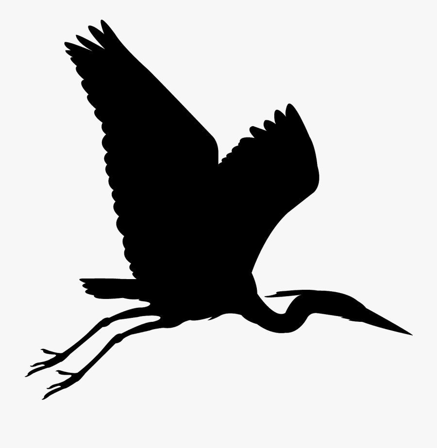 Blue Heron Silhouette, Transparent Clipart