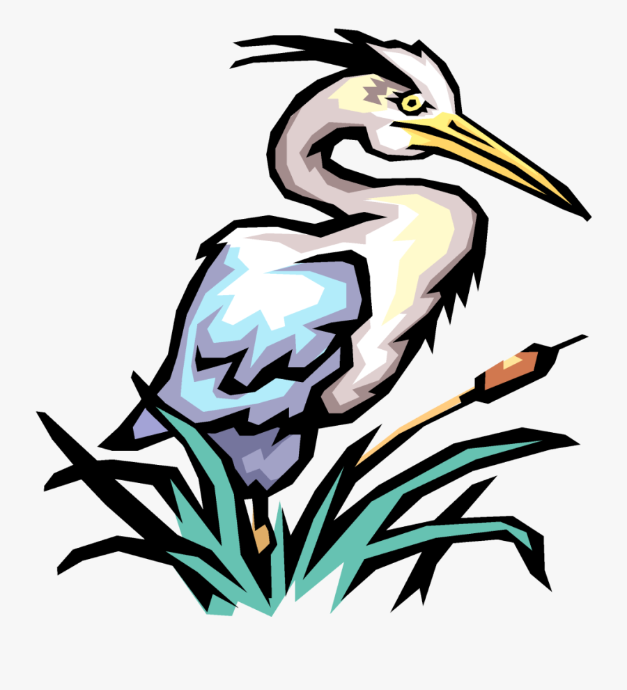 Great Blue Heron Clip Art - Mill Pond School Logo, Transparent Clipart