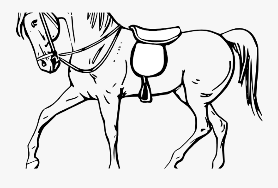 Walking Horse Outline Clip Art Free Vector / 4vector - Horse Pictures To Colour, Transparent Clipart