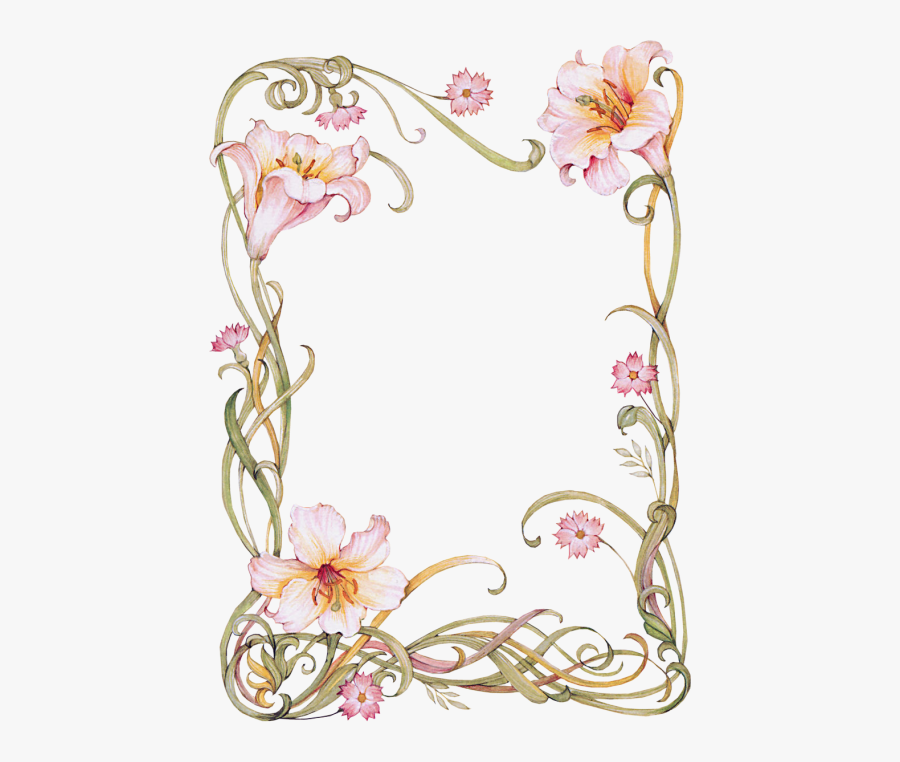Lilies Frame, Transparent Clipart