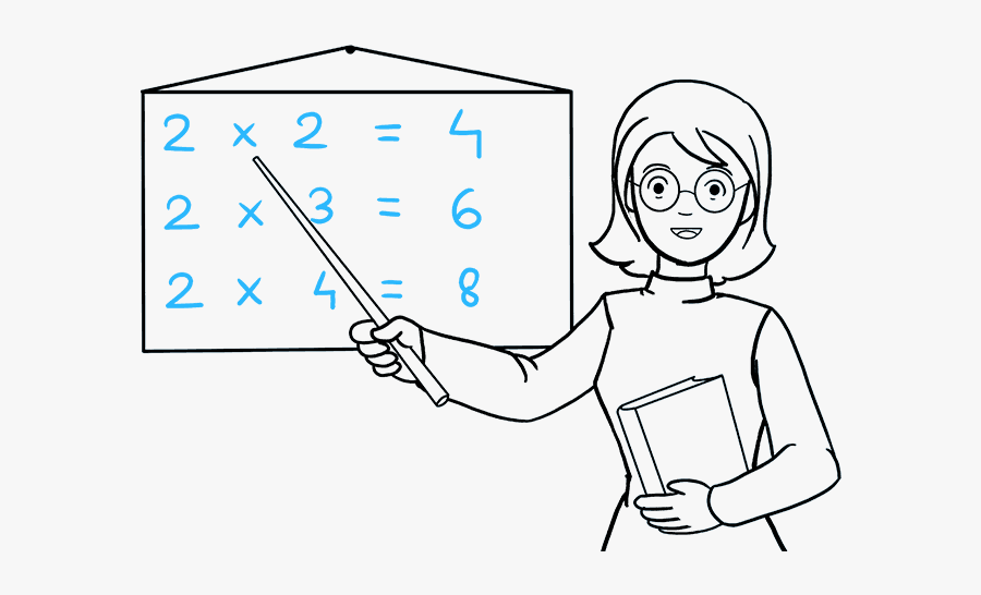 How To Draw A - Drawing Images Of Teacher, Transparent Clipart