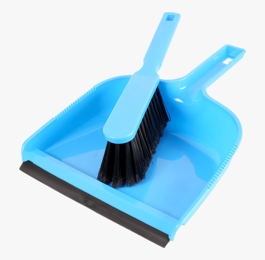 Blue Plastic Dustpan And Brush - Dust Pan And Brush, Transparent Clipart