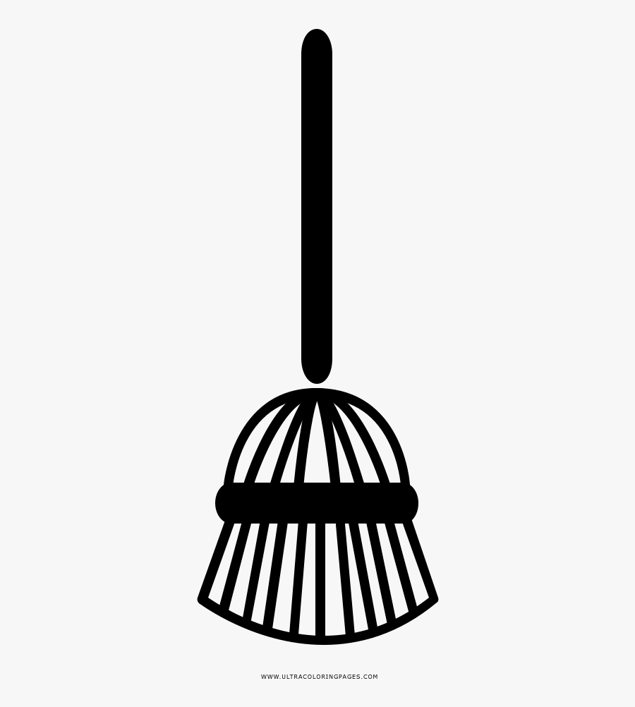 Broom Coloring Page, Transparent Clipart