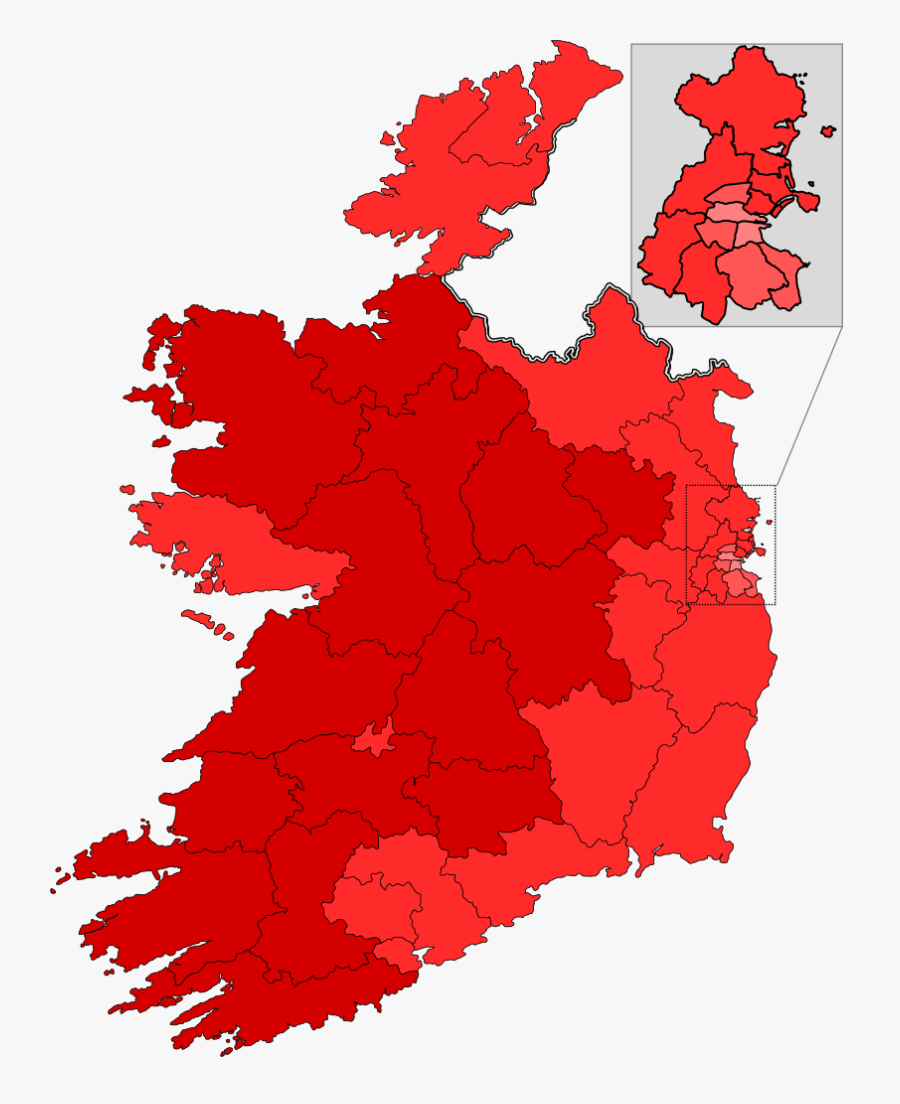 Irish Amendment 35 Gradient - Leitrim On Map Of Ireland, Transparent Clipart