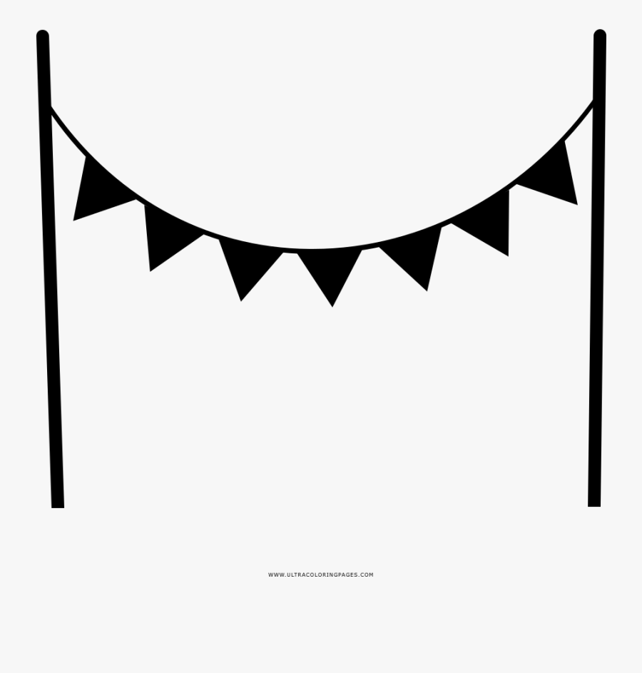Bunting Coloring Page - Birthday, Transparent Clipart