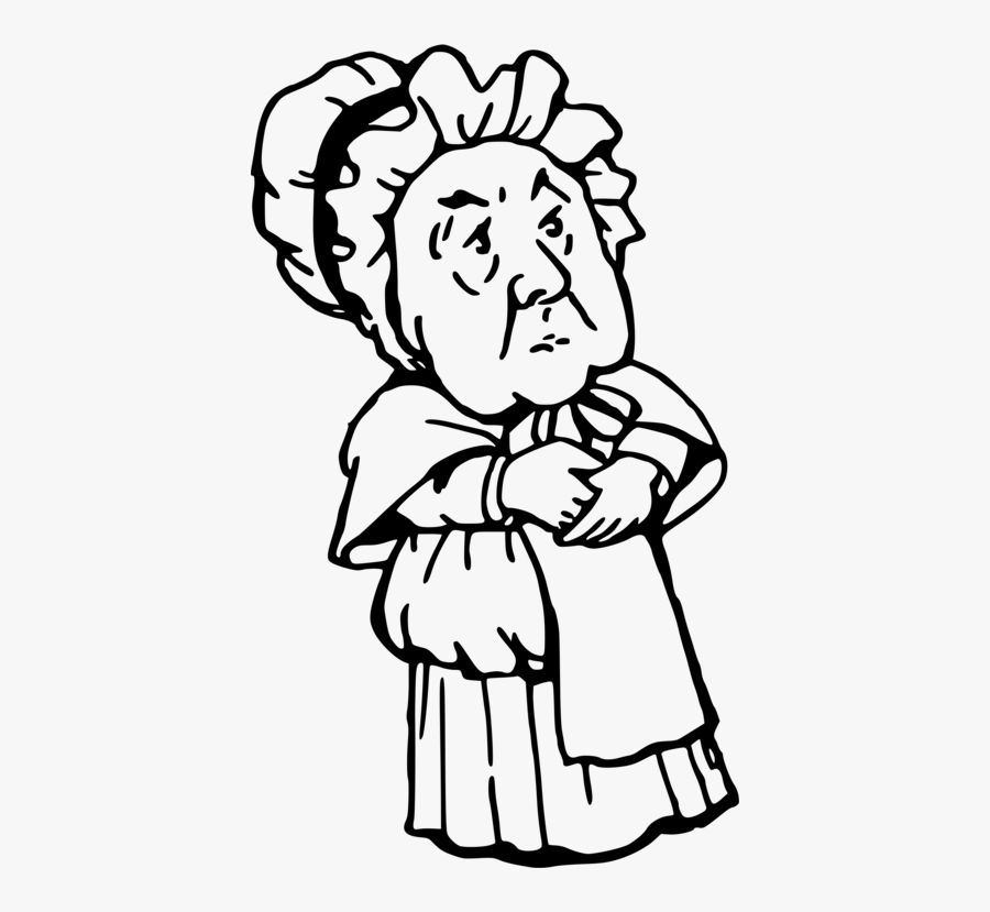 Emotion,art,monochrome Photography - Old Maid Black And White Clipart, Transparent Clipart
