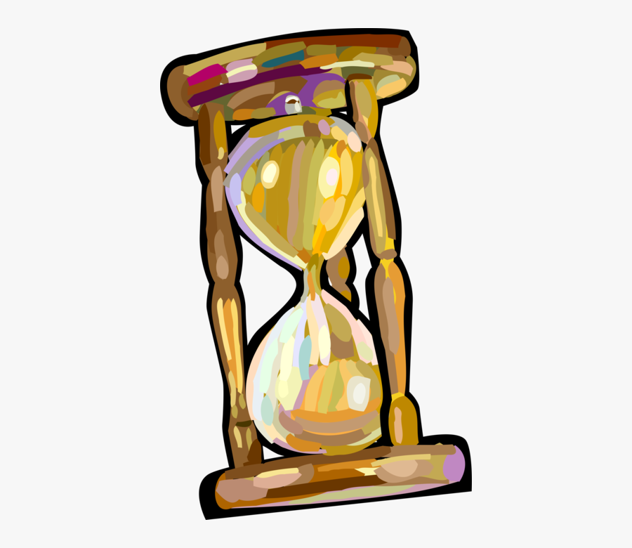 Vector Illustration Of Hourglass Or Sandglass, Sand, Transparent Clipart