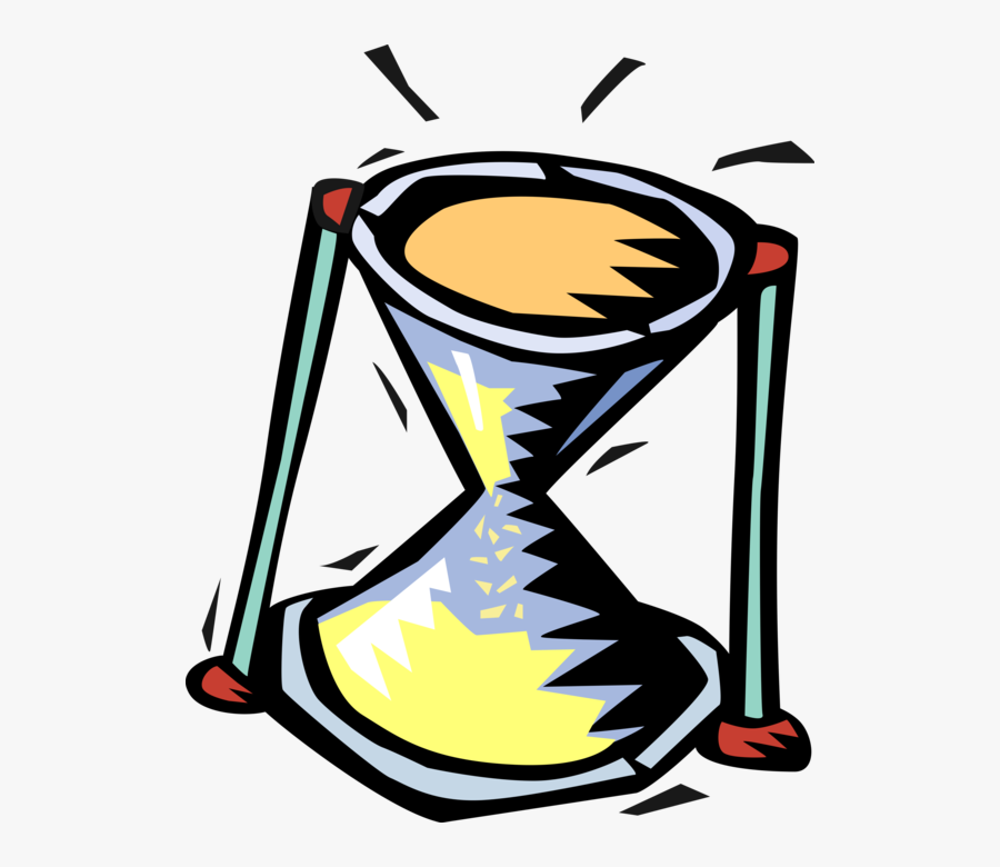 Vector Illustration Of Hourglass Or Sandglass, Sand, Transparent Clipart