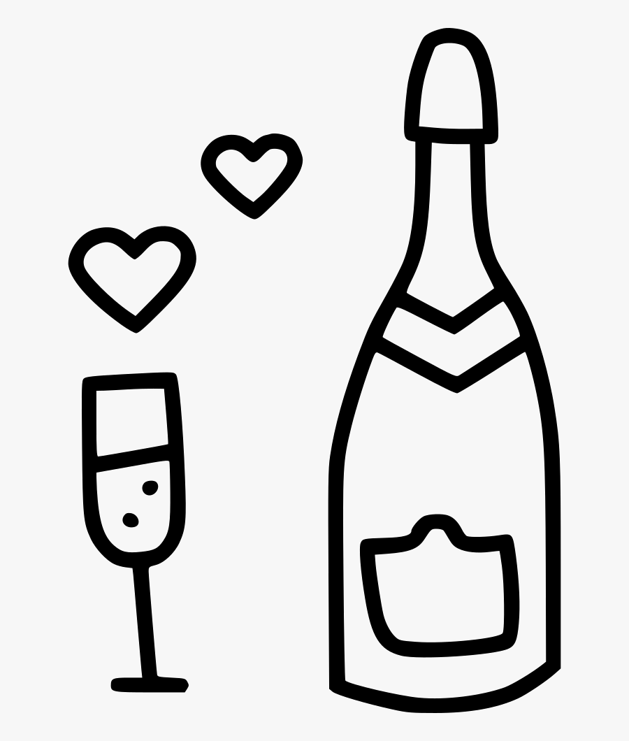 Champagne Heart Celebrate Day Date - Champagne Icon Free, Transparent Clipart