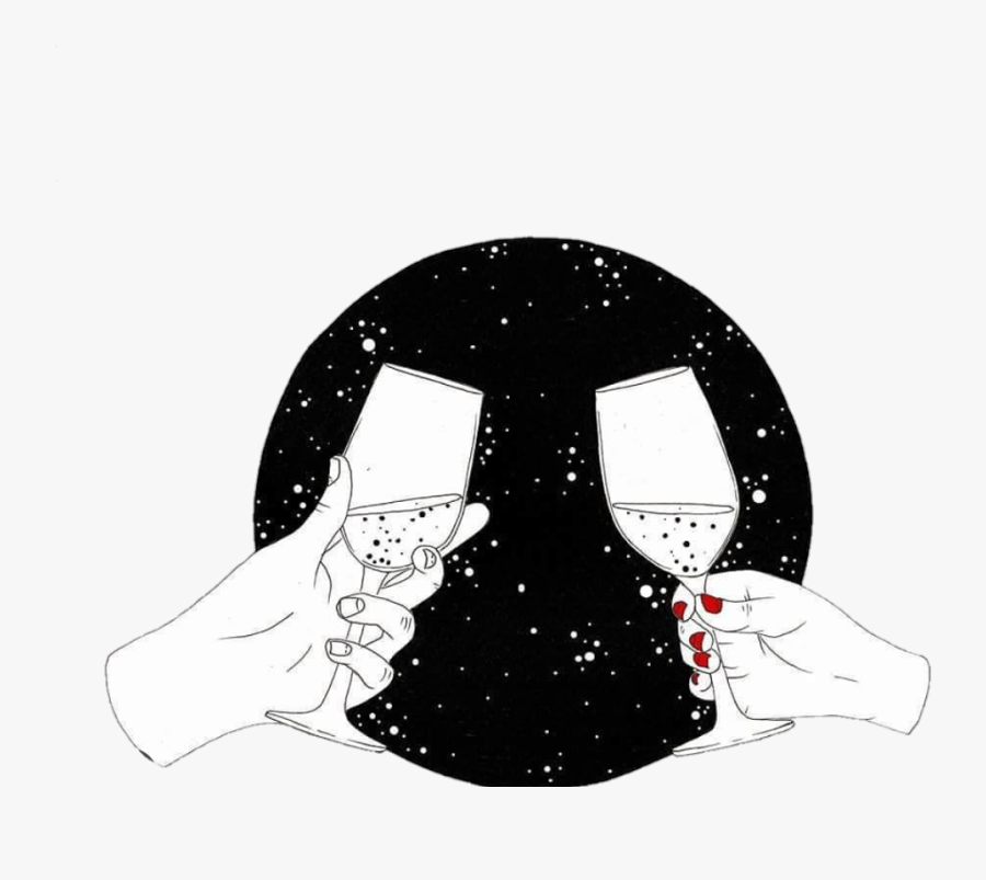 #champagne #galaxy #tumblr - Illustration, Transparent Clipart