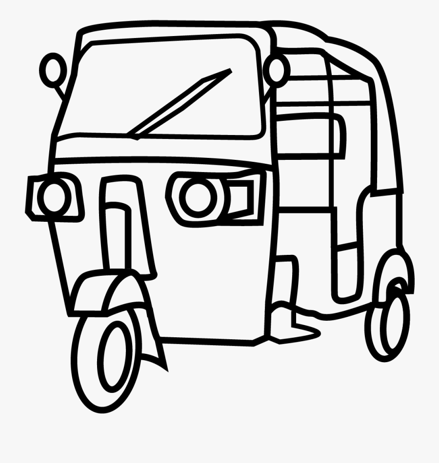 Tuk Tuk Line Art, Transparent Clipart