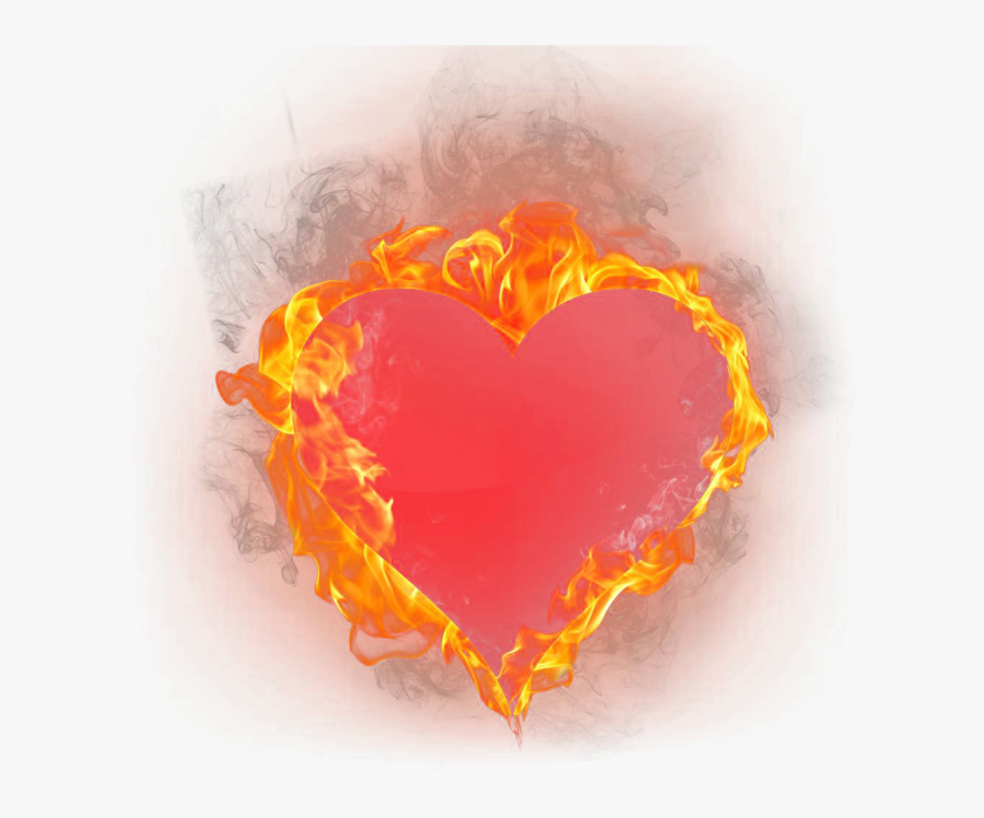 Burning Heart Png - Png Heart Effect, Transparent Clipart