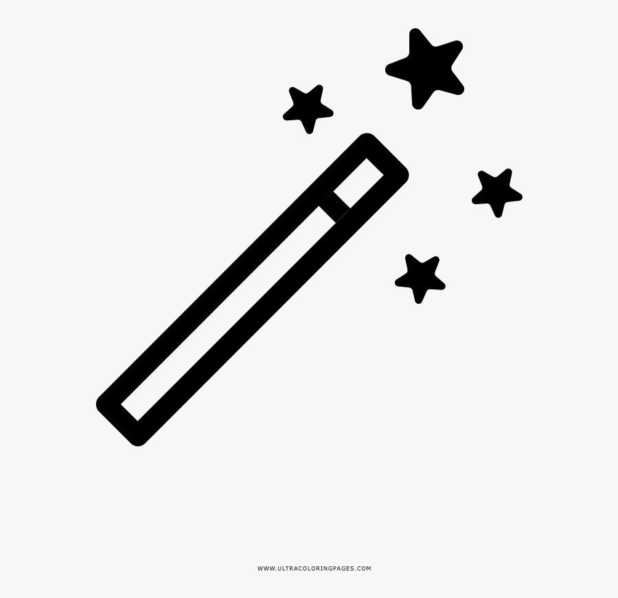 Magic Wand Coloring Page - Estrelas Prateadas, Transparent Clipart