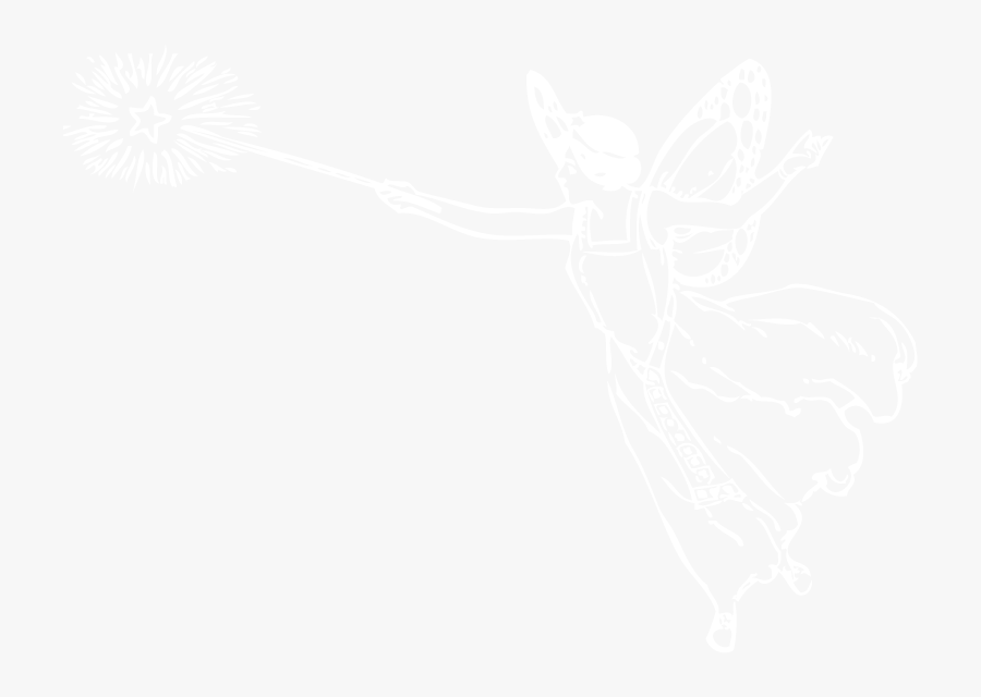 Fairy With Wand - Johns Hopkins White Logo, Transparent Clipart