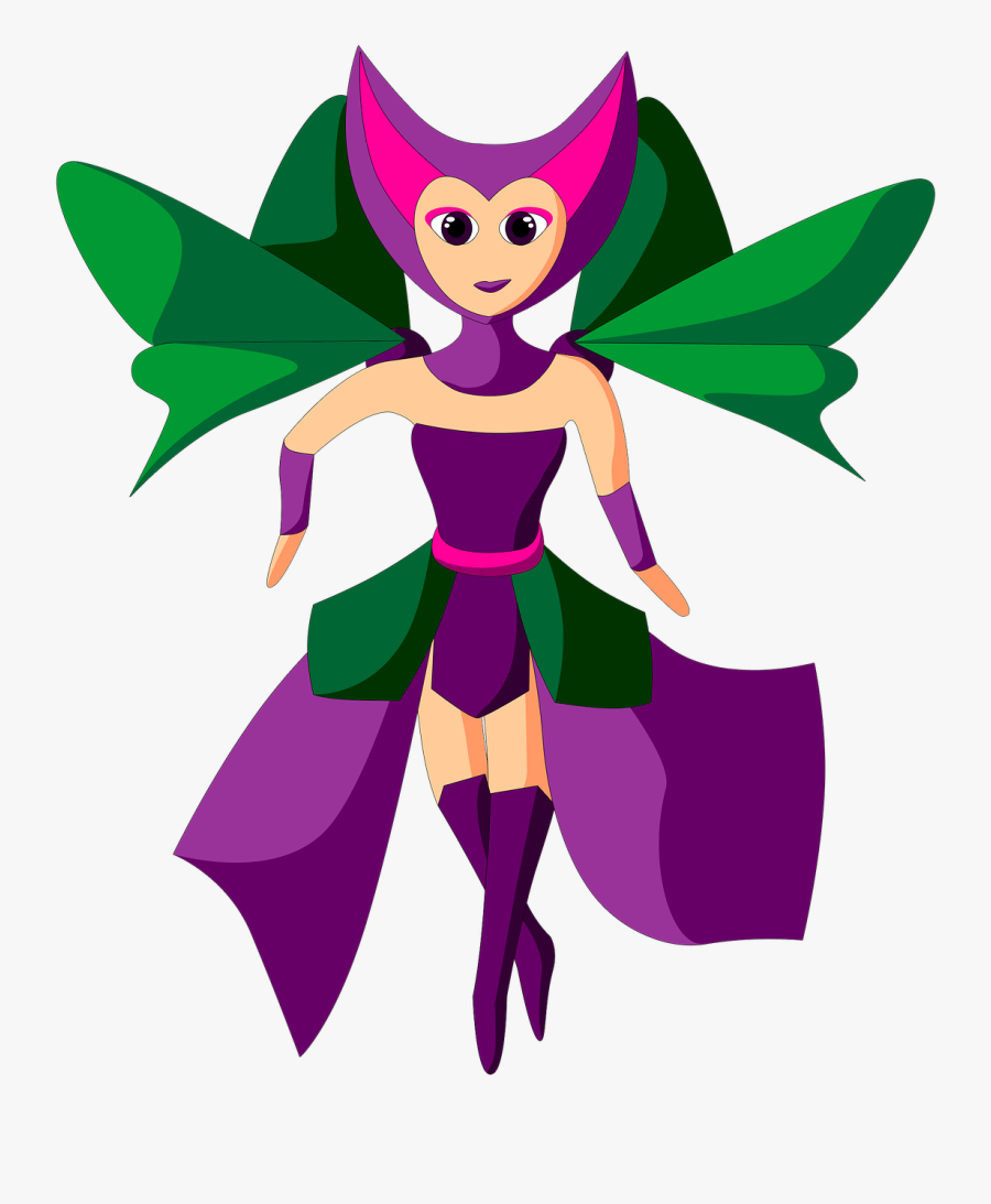 Fairy Witch Butterfly Free Picture - Cartoon, Transparent Clipart