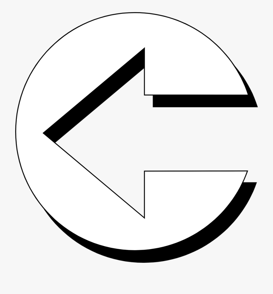 Black And White Arrow Symbol Clip Art - Circle, Transparent Clipart