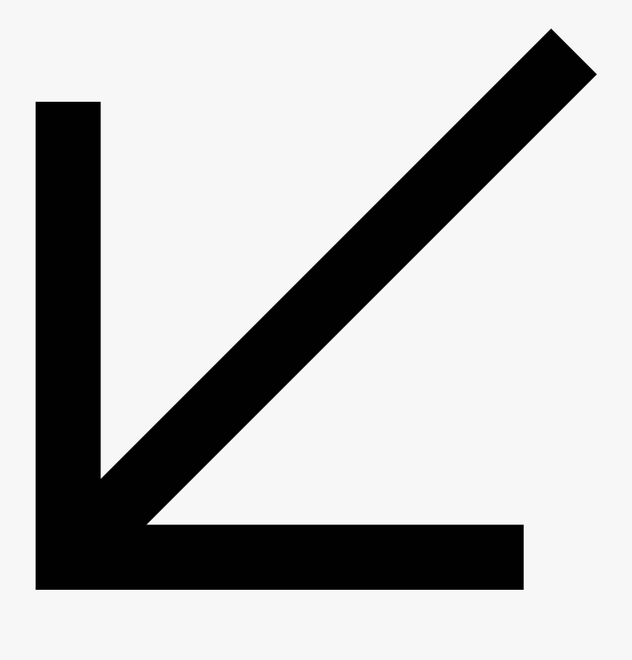 White Arrow Down Png - Arrow Pointing Down Left, Transparent Clipart
