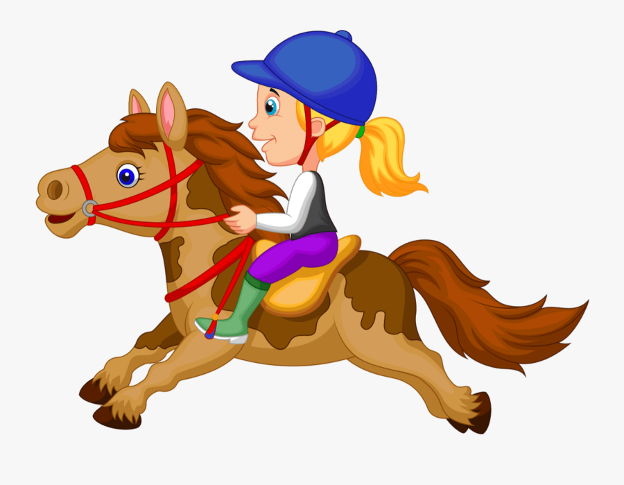 Girl Riding A Horse Clipart, Transparent Clipart