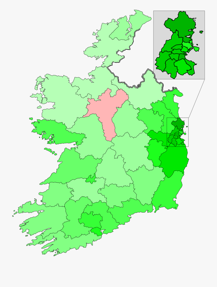 Thirty Fourth Of The - Leitrim On Map Of Ireland, Transparent Clipart