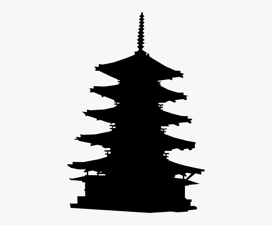 Pagoda Silhouette - Hōryū-ji, Transparent Clipart