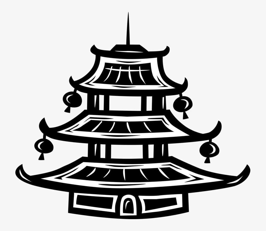 Vector Illustration Of Chinese Or Japanese Pagoda Buddhist - Transparent Japanese Pagoda Png, Transparent Clipart