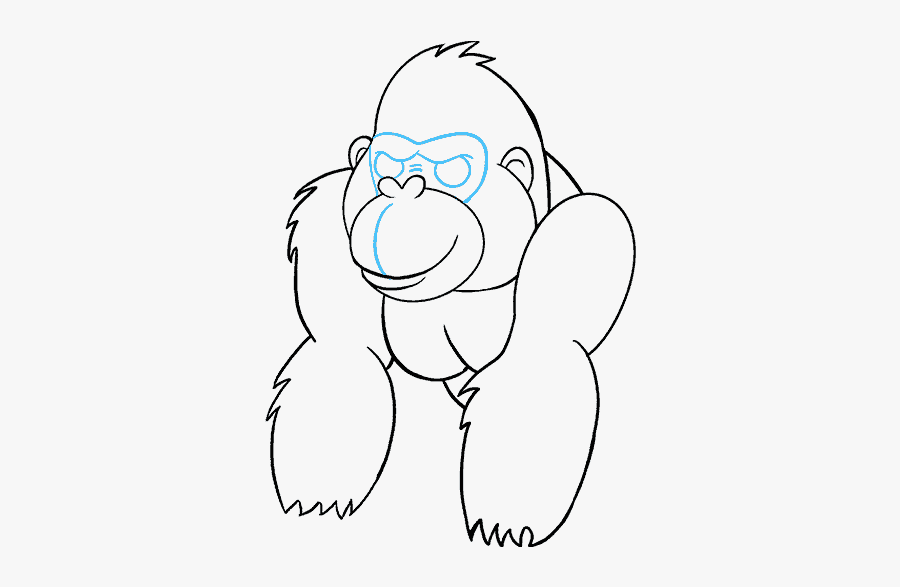 How To Draw Cartoon Gorilla - Outline Of Gorilla Png, Transparent Clipart