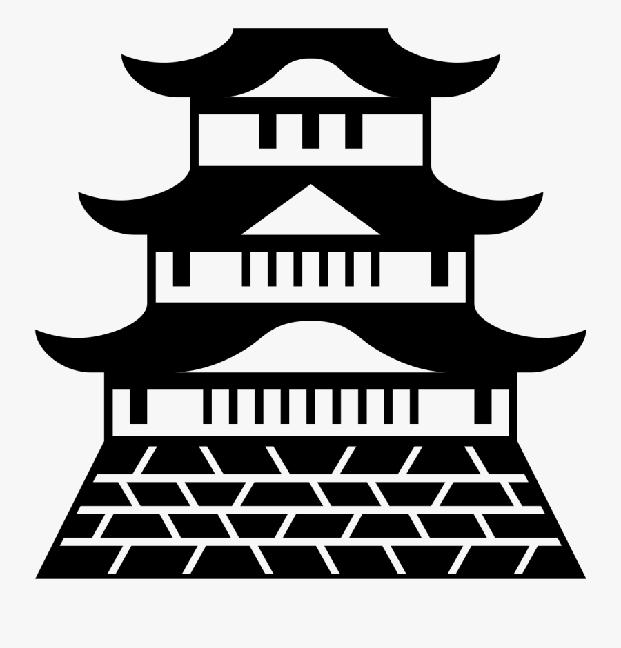 Japanese Castle Clipart Black And White, Transparent Clipart