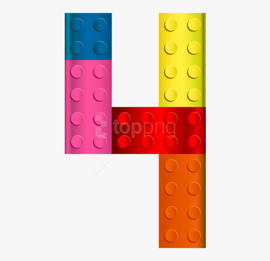 Free Png Download Lego Number Four Clipart Png Photo - Clipart Lego Number 4, Transparent Clipart