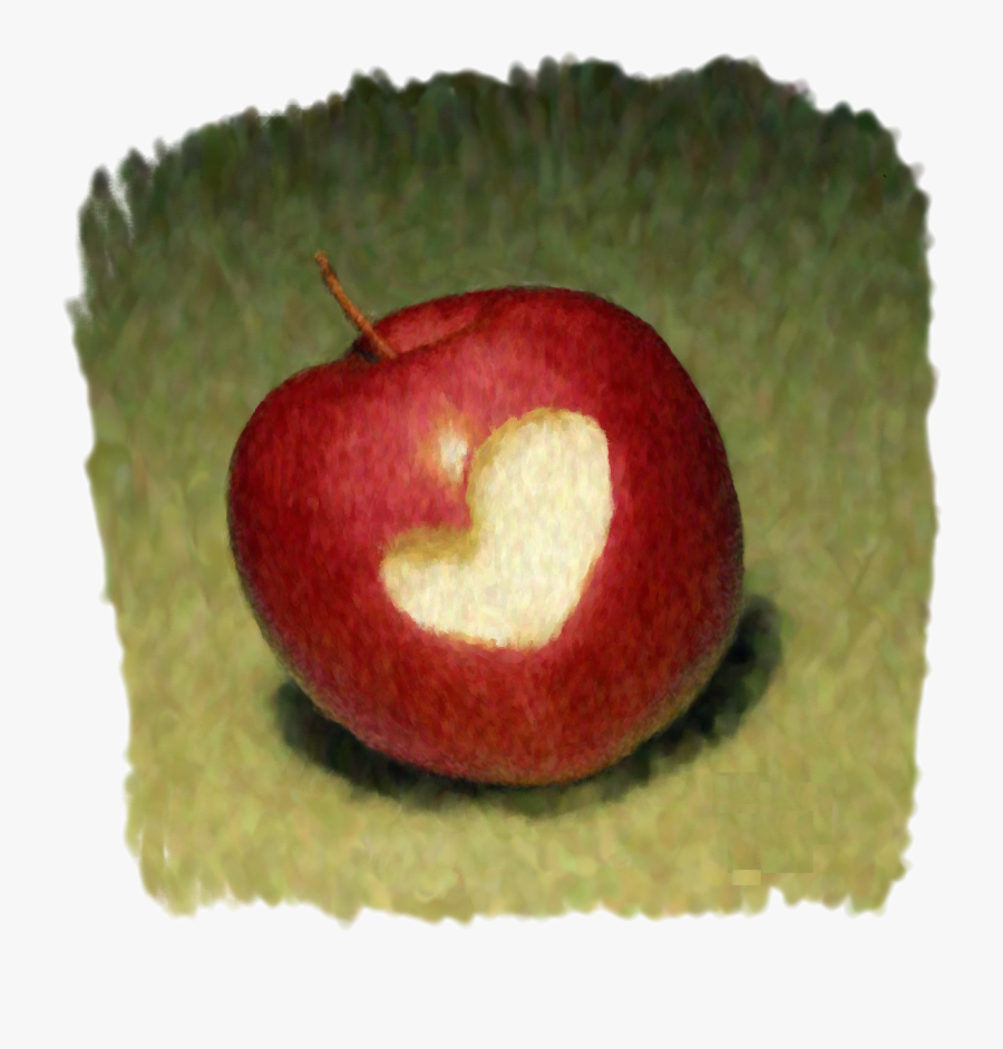 Bitten A Heart-shaped Apple, Transparent Clipart