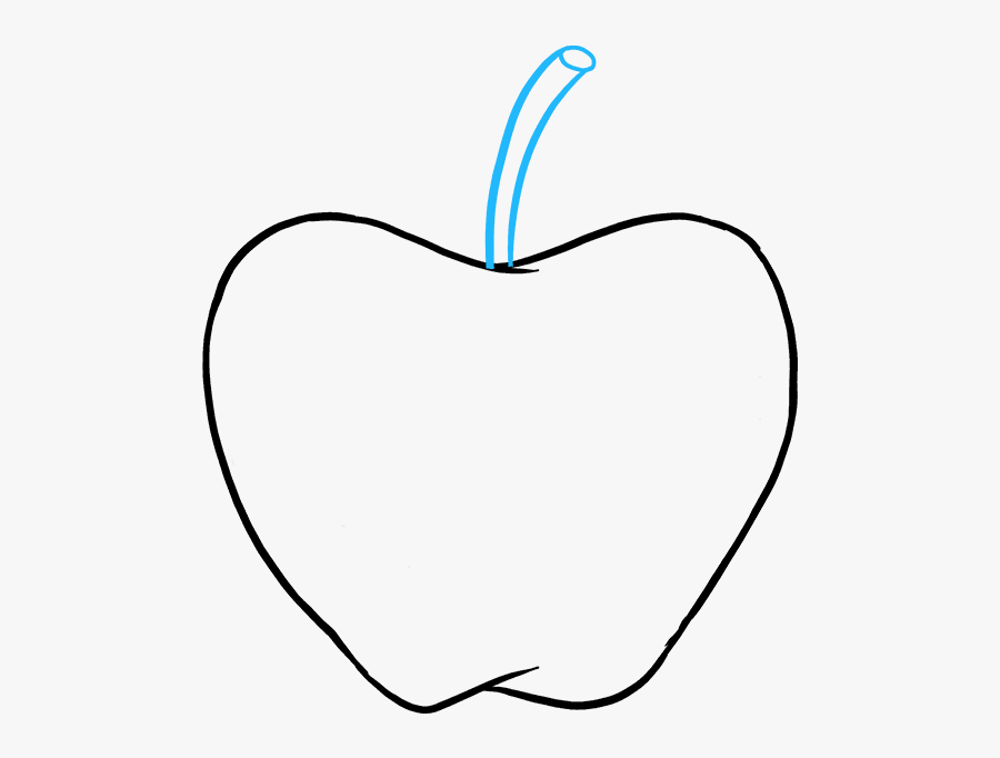 How To Draw An Apple - Apple Drawing Easy, Transparent Clipart