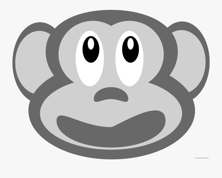 Monkey Face Animal Free Black White Clipart Images - Cartoon, Transparent Clipart