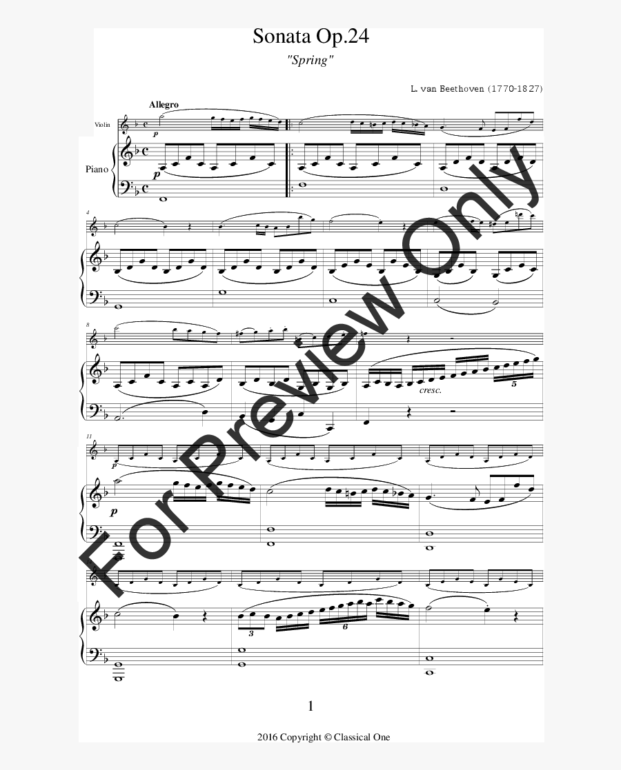 Beethoven Spring Sonata, Transparent Clipart