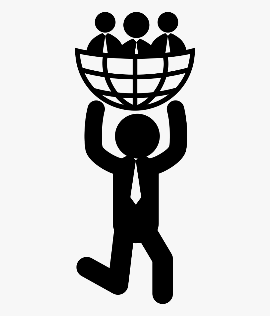 Man Carrying World Icon, Transparent Clipart