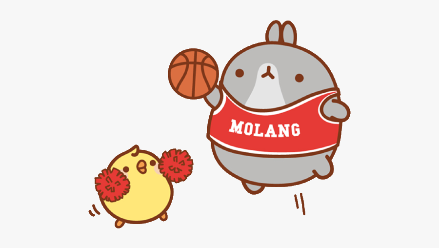 #kawaii #cheerleader #sports #basketball #ball #molang - Basketball Kawaii, Transparent Clipart