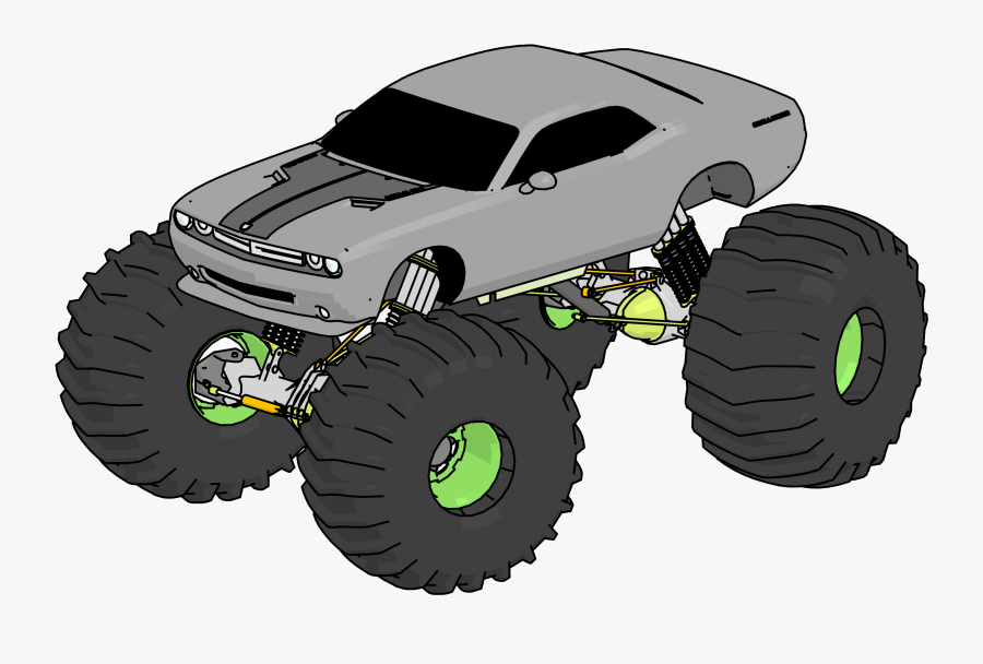 Dodge Challenger Truck Monster Car Clipart Png - Monster Truck, Transparent Clipart