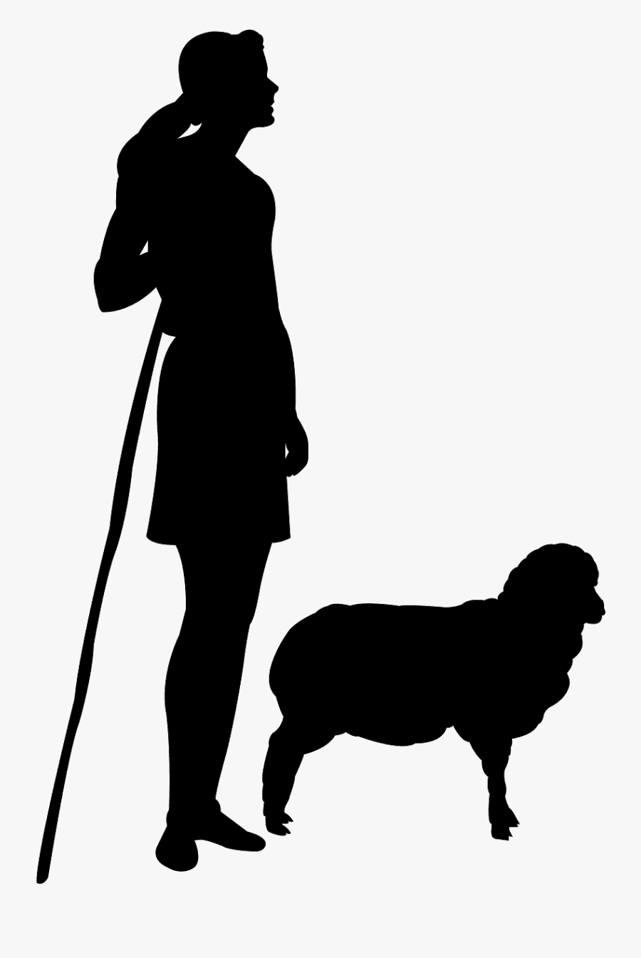 Silueta De Pastor De Ovejas, Transparent Clipart
