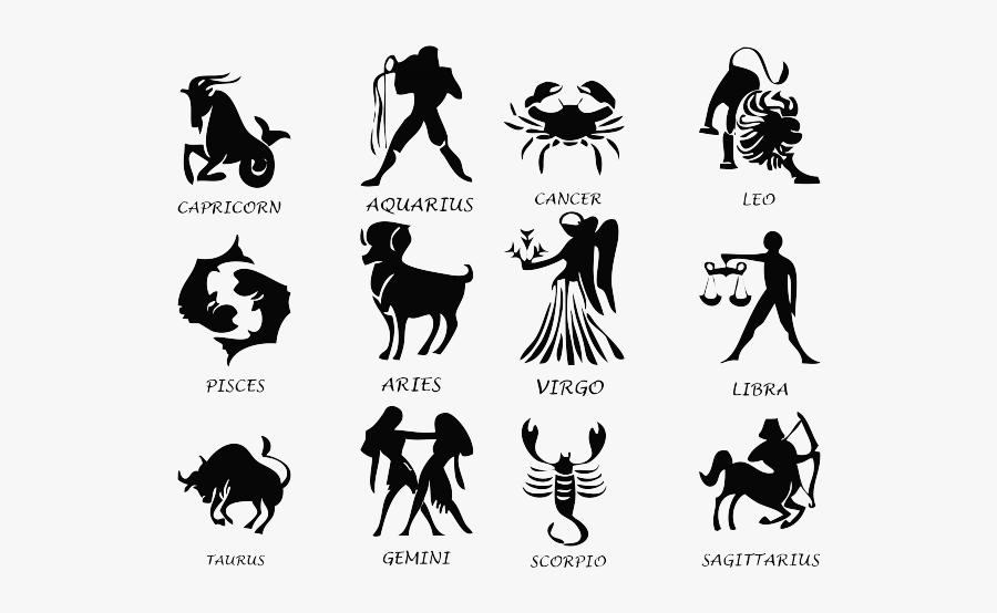Black And White Zodiac Sign Clipart, Transparent Clipart