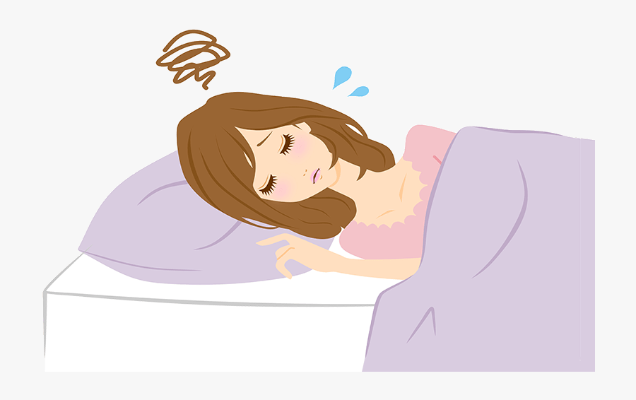 Transparent Cartoon Girl Bad Sleep, Transparent Clipart