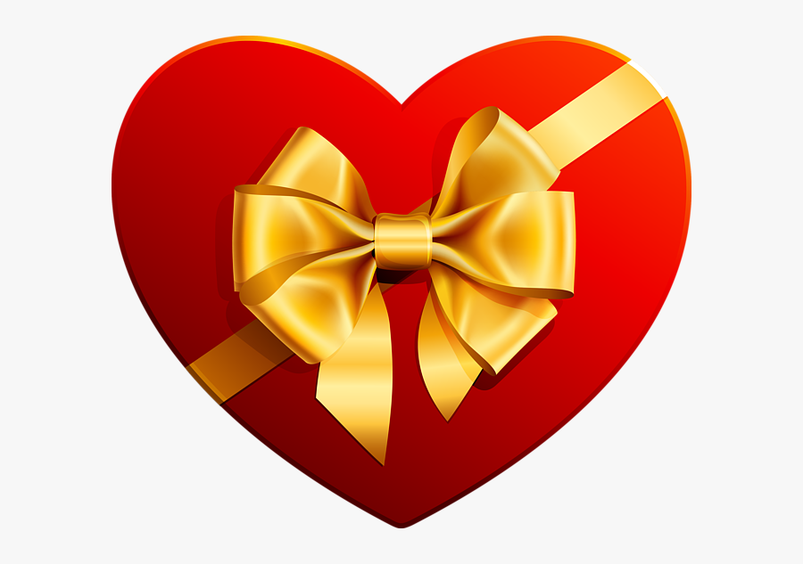 Heart With Gift Ribbon, Transparent Clipart