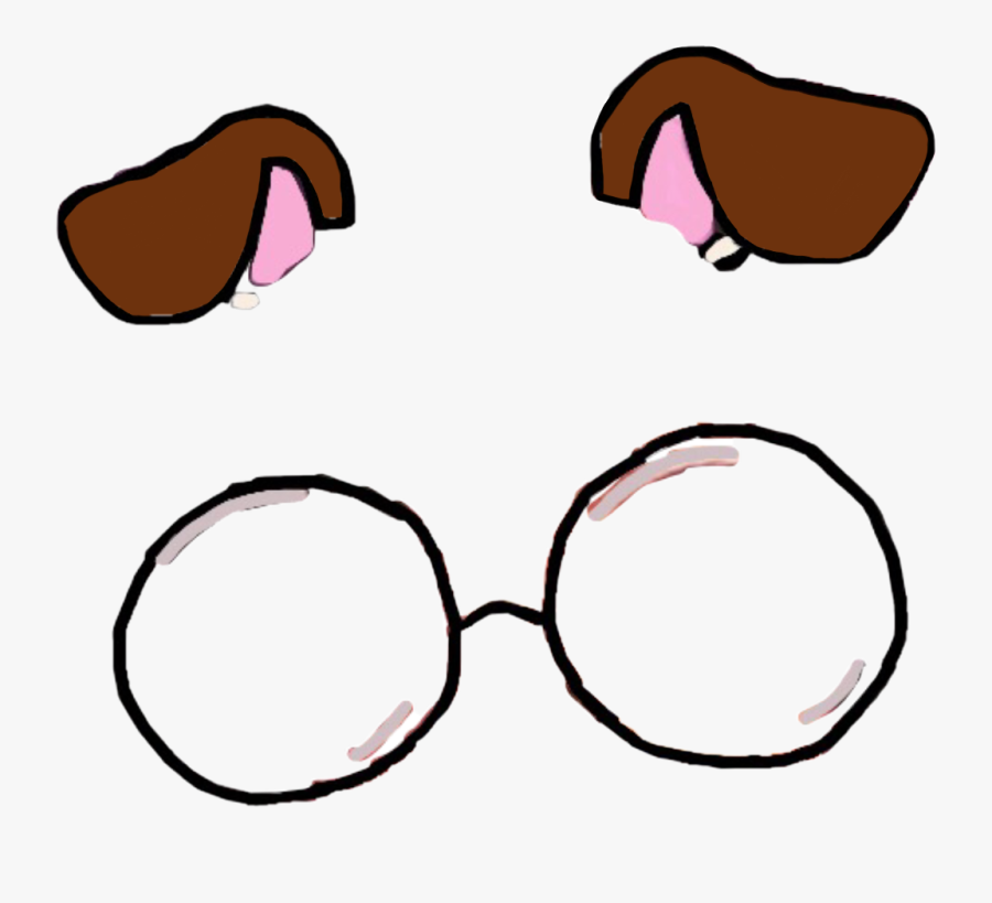 #dogears #snapchat #snapchatfilter #glassesfilter #glasses - Snapchat Glasses Filter Png, Transparent Clipart