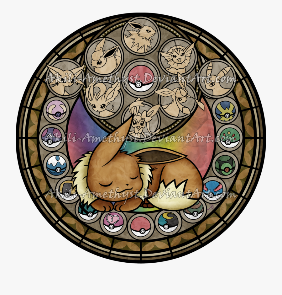 Stained Glass Template Is Based On The Stations Of - Kingdom Hearts Stained Glass Pokemon, Transparent Clipart
