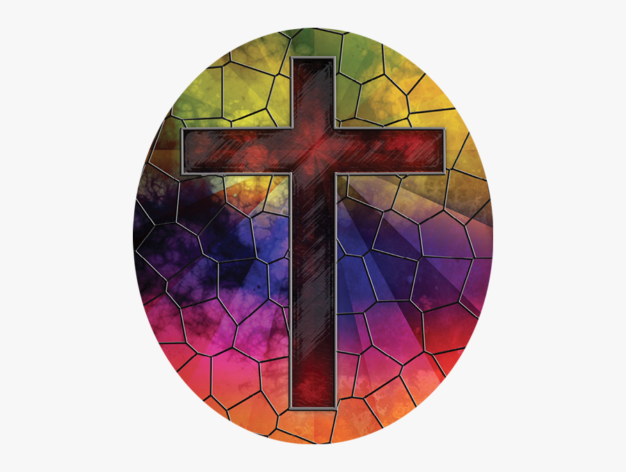 Cross Stained Glass Window, Transparent Clipart