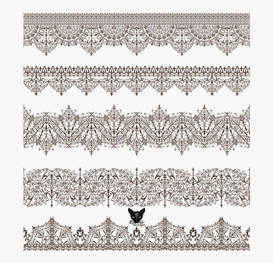 Transparent Oriental Clipart - Victorian Lace Vintage Border, Transparent Clipart