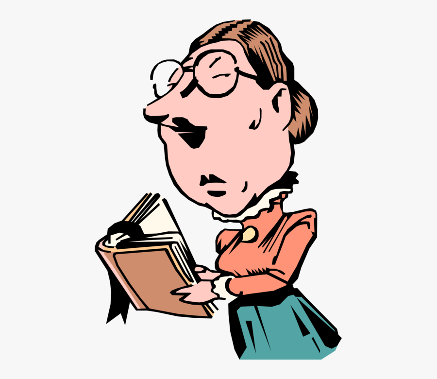 Vector Illustration Of Old West Prim Strict Schoolmarm - Strict Teacher Clipart Transparent, Transparent Clipart
