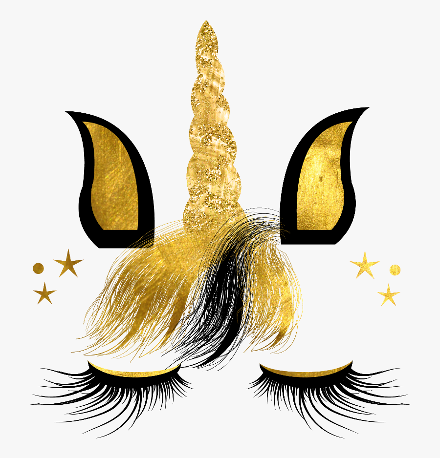 #ftestickers #fteunicorn #unicorn #golden #glitter - Black Unicorn Invitation, Transparent Clipart