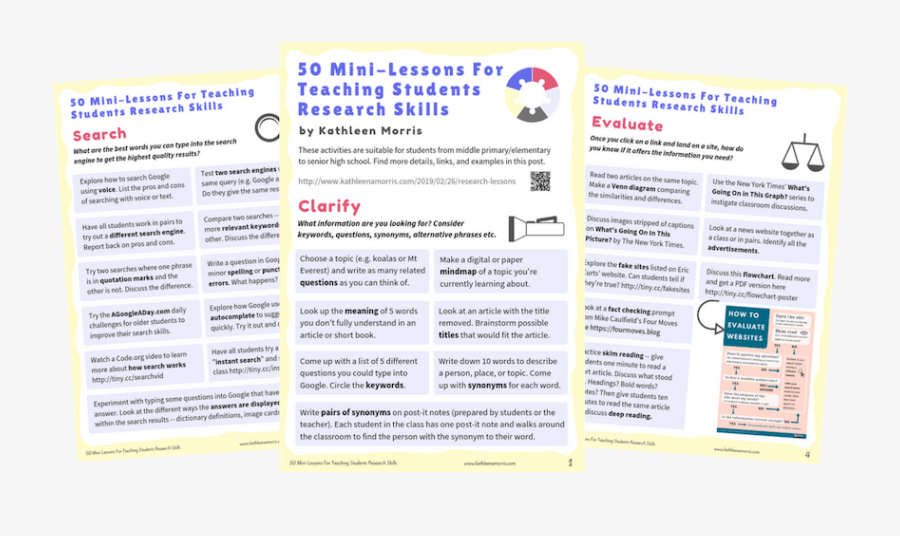 50 Mini-lessons For Teaching Students Research Skills - Brochure, Transparent Clipart
