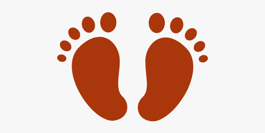 Transparent Foot Orange - Pink Baby Feet, Transparent Clipart