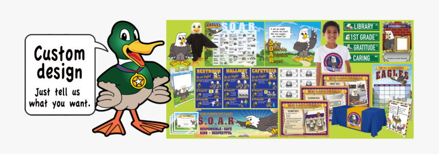 Pbis Posters Duck Mascot Clip Art - Cartoon, Transparent Clipart
