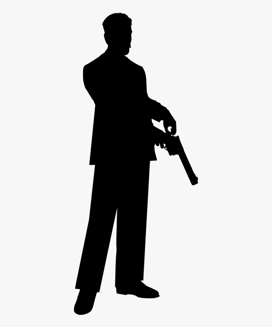 Silhouette Gun Weapon - Man With Gun Silhouette, Transparent Clipart